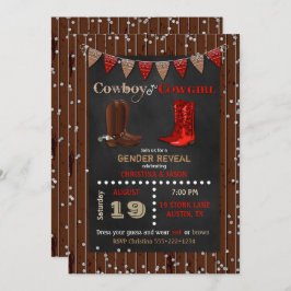 Convite Cowboy ou Cowgirl Western Gender Revelam Red Brown