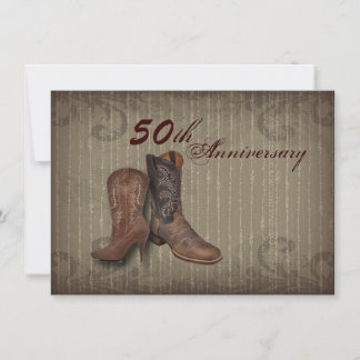 Convite cowboy país ocidental 50º aniversário de casamento