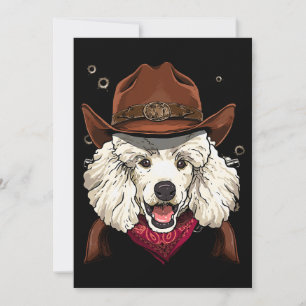 Convite Cowboy Poodle Western Rodeo Cowboy Hat e Bandana