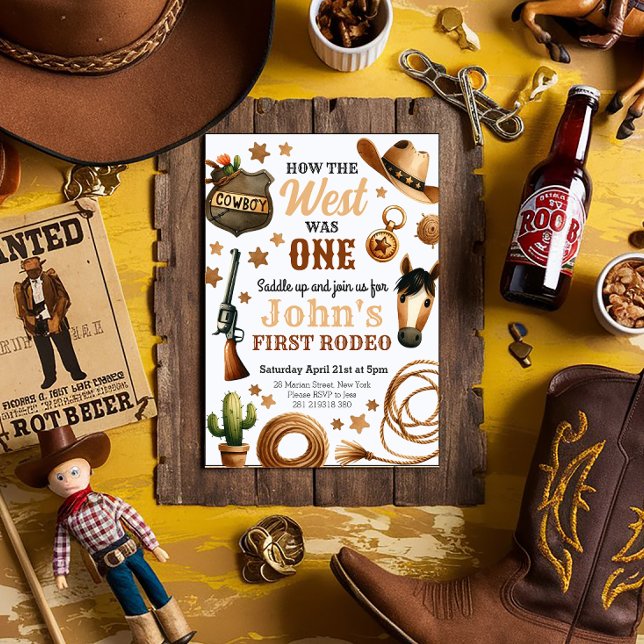 Convite Cowboy Rodeo 1rua Como O Ocidente Era Um Aniversár (Criador carregado)