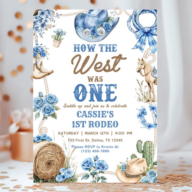 Convite Cowboy Rodeo 1st Birthday How The West Was One (Criador carregado)