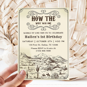 Convite Cowboy Rodeo primeiro aniversario Como O Ocidente