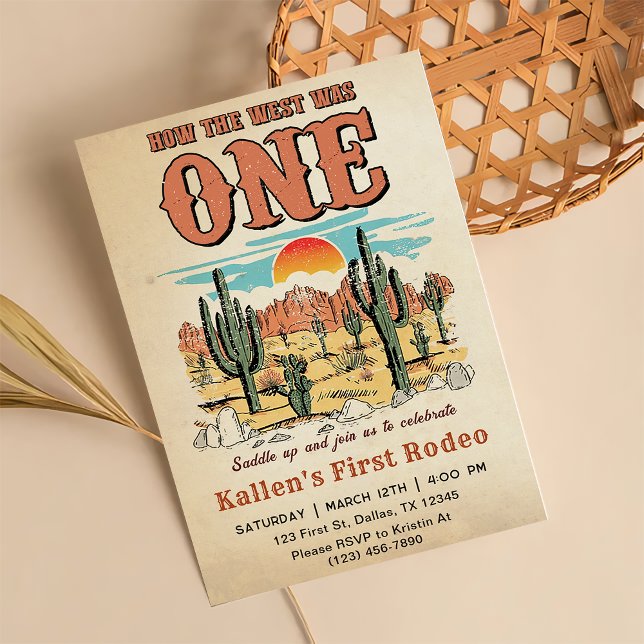 Convite Cowboy Rodeo primeiro aniversario Como O Ocidente  (Criador carregado)