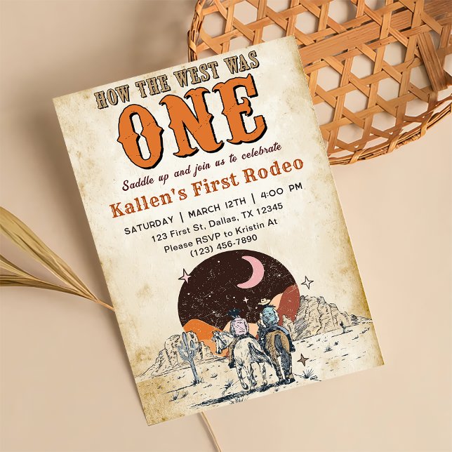 Convite Cowboy Rodeo primeiro aniversario Como O Ocidente  (Criador carregado)