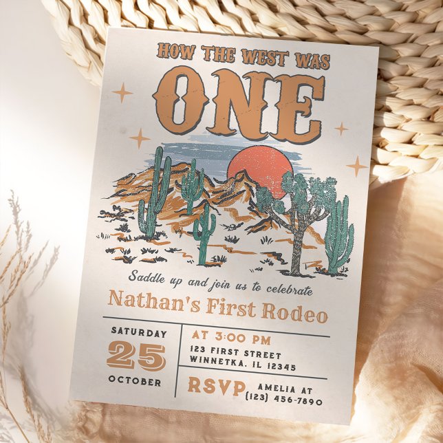 Convite Cowboy Rodeo primeiro aniversario Como O Ocidente  (Criador carregado)