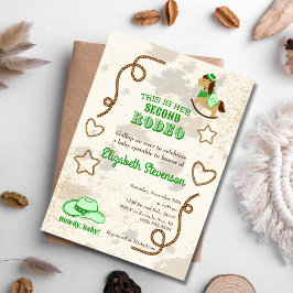 Convite Cowboy Rodeo Unisex Howdy Chá de fraldas Sprinkle