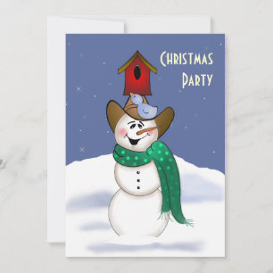 Convite Cowboy Snowman com Birdhouse