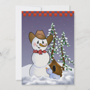 Convite Cowboy Snowman em Red Bandana