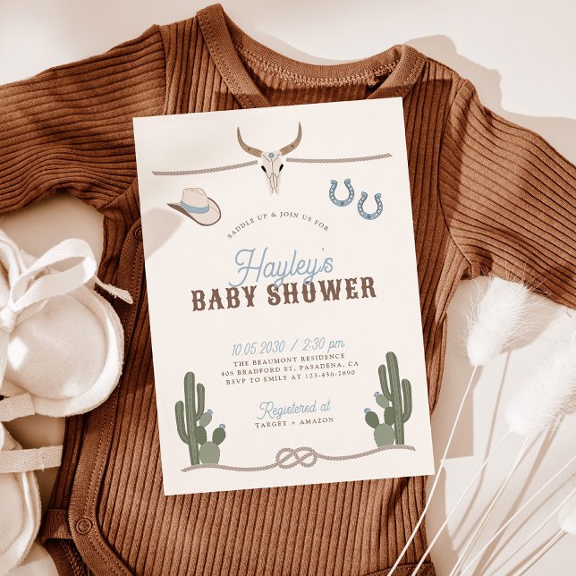 Convite Cowboy Western Baby Shower Invitation (Criador carregado)