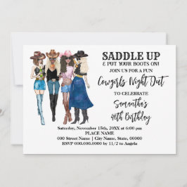 Convite Cowboys Saddle No Aniversário Ocidental