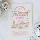 Convite Cowgirl 40th Rodeo Aniversário<br><div class="desc">Aniversário de 40 anos de Cowgirl. Convite pronto para ser personalizado por você!</div>