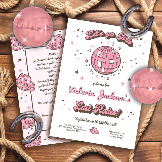 Convite Cowgirl Bachelorette Itinerary Vamos Go Girls (Criador carregado)
