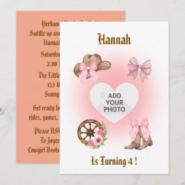 Convite Cowgirl Birthday Invitation