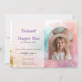 Convite Cowgirl Birthday Invitation | Pink Western Party