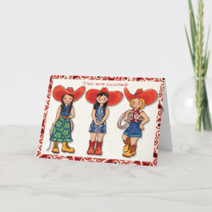 Convite Cowgirl Birthday Party invitation Card