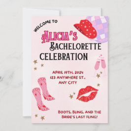 Convite Cowgirl Chic Bachelorette Invitation