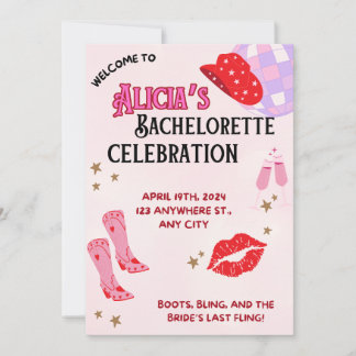 Convite Cowgirl Chic Bachelorette Invitation