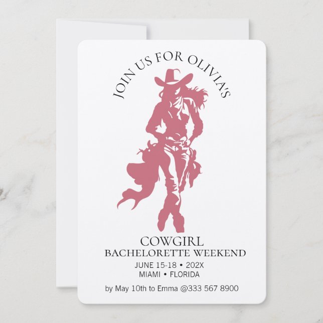 Convite Cowgirl Crew Bachelorette Bash (Frente)
