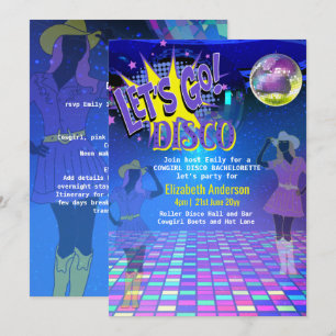 Convite Cowgirl Disco Bachelorette deixa a última rodeia
