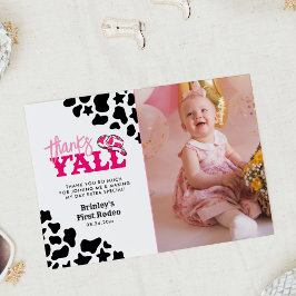 Convite Cowgirl Disco Pink First Rodeo Obrigados Y all