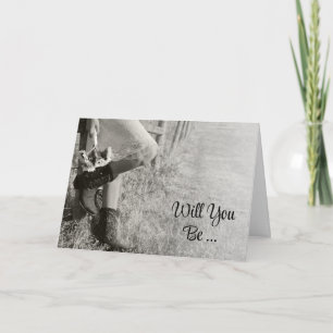 Convite Cowgirl e Sunflower, você será minha madrinha