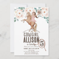 Cowgirl Floral Rodeo Western Pony Ride Birthday