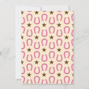 Convite Cowgirl Pink Horsfere Sheriff Star Country Texas