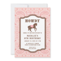 Cowgirl Rosa | Silhueta de cavalos | Aniversário