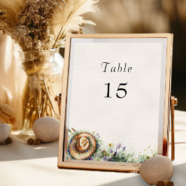 Convite Cowgirl Rustic Floral Table Number