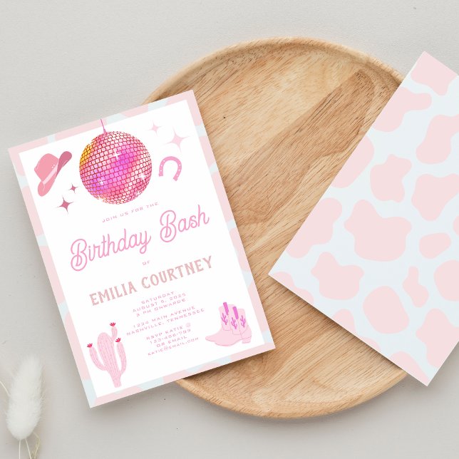 Convite CowGirl Western Rodeo Birthday Bash (Criador carregado)