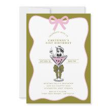 Cowgirl Whimsic Hand desenhou aniversário de 21 an