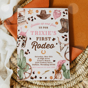Convite Cowgirl Wild West 1rua Rodeo Ranch Festa de aniver