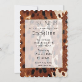 Convite Cowhide Preto-Castanho Ocidental