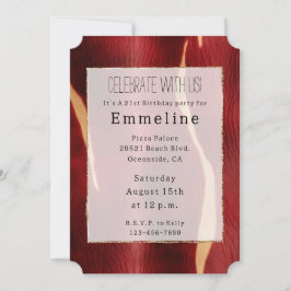 Convite Cowhide Vermelho Ocidental