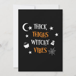 Convite Coxas Grossas do Halloween Vibrações de Bruxa Aniv