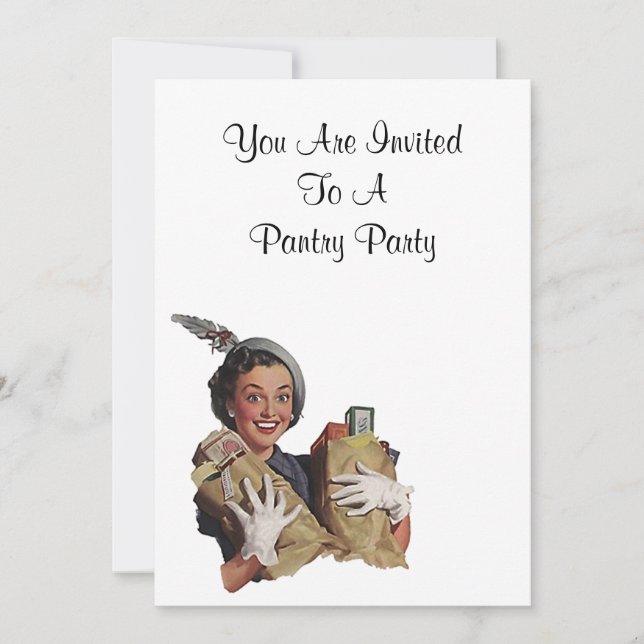 Convite Cozinha feliz retro da senhora Despensa Partido (Frente)