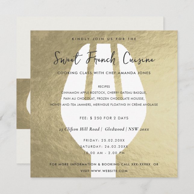 CONVITE COZINHAR DE MODELO DE FORÇA DE COLHEITA DE PRATA (Frente/Verso)