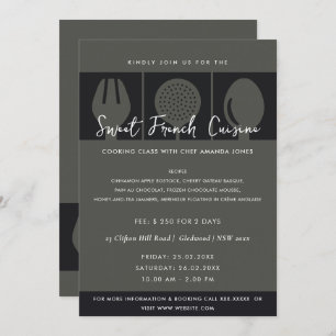 CONVITE COZINHAR DE MODELO DO FORK DA COLUNA PRETA