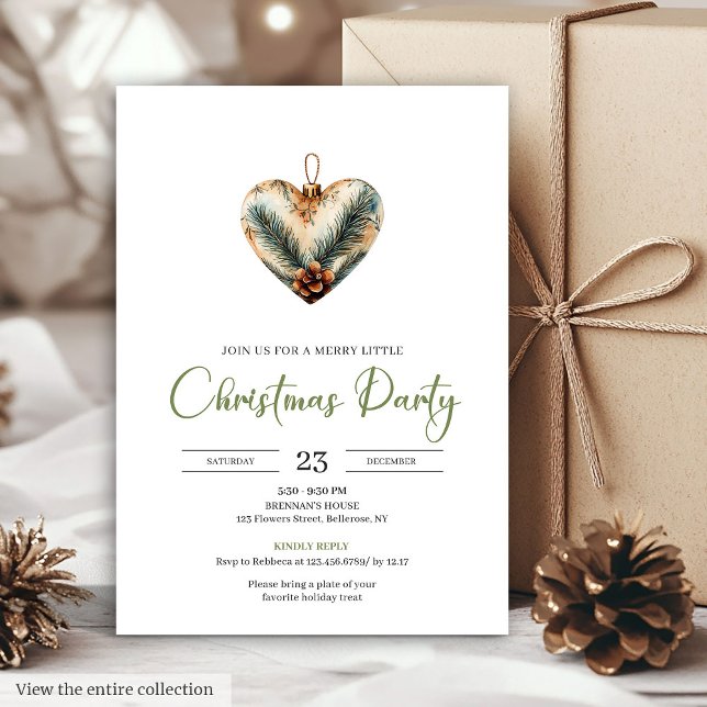 Convite Cozy Boho Earthy Botanical Christmas Dinner Invitе (Cozy Boho Earthy Botanical Christmas Dinner Invitation)