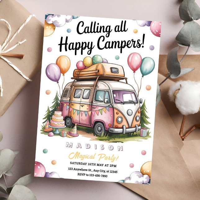 Convite Cozy Camper Celebration (Criador carregado)