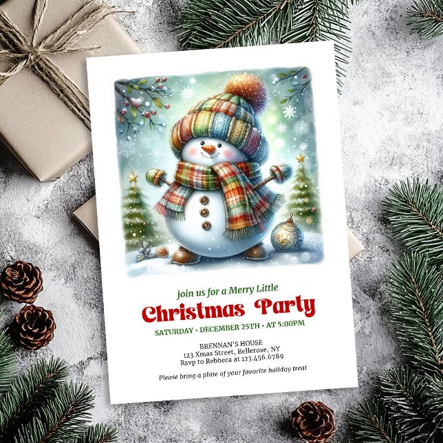 Convite Cozy cartoon snowman invite joyful party printable (Cozy cartoon snowman invite joyful party printable

)