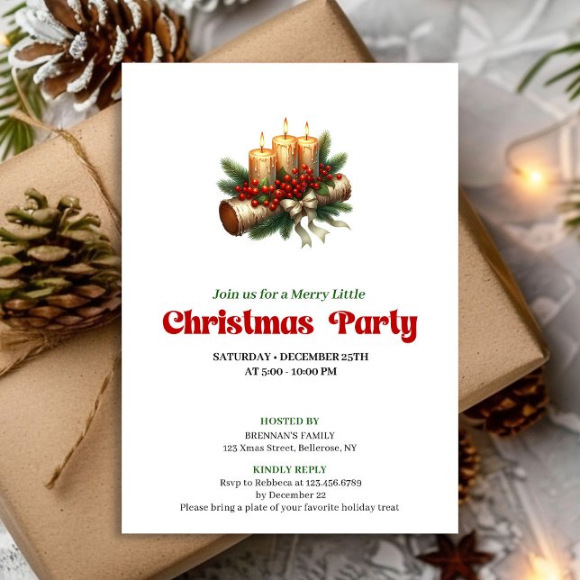 Convite Cozy Christmas Decoration Invite Custom Name (Cozy Christmas Decoration Invite Custom Name)