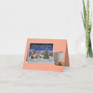 Convite Cozy Christmas Village Card with Hot Cocoa