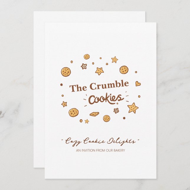 Convite Cozy Cookie Delights (Frente/Verso)