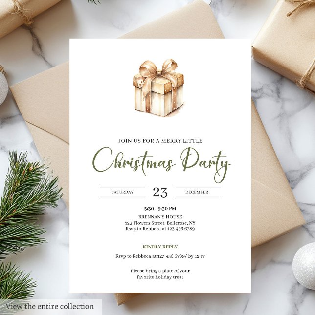 Convite Cozy Minimalist Scandinavian Christmas Invitation (Cozy Minimalist Scandinavian Christmas Invitation)