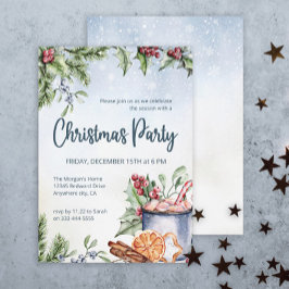 Convite Cozy Winter Hot Cocoa Festa de Natal Snowly