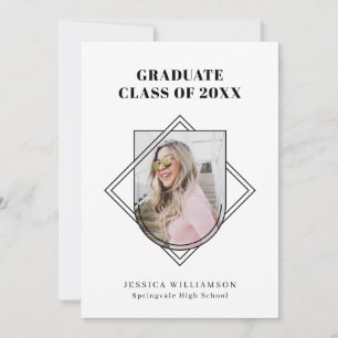 Convite Crachá de Foto Mínimo para Turma de Formatura