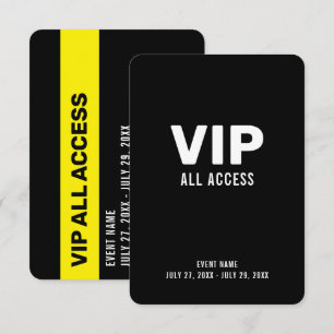 Convite Crachá de ID de Evento VIP All Access Pass 3.5" x