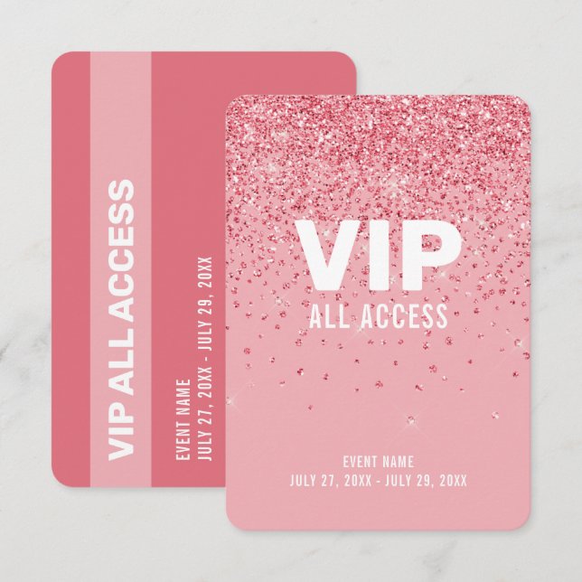 Convite Crachá de Identificação VIP Acesso Total Brilho Ro (Frente/Verso)