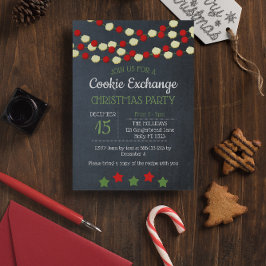 Convite Cranberry e pipoca Russo Chalkboard Natal